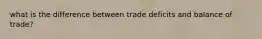 what is the difference between trade deficits and balance of trade?