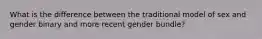 What is the difference between the traditional model of sex and gender binary and more recent gender bundle?