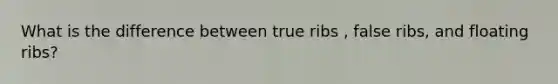 What is the difference between true ribs , false ribs, and floating ribs?