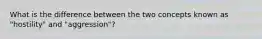 What is the difference between the two concepts known as "hostility" and "aggression"?
