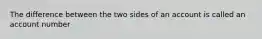 The difference between the two sides of an account is called an account number