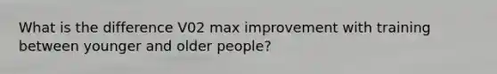 What is the difference V02 max improvement with training between younger and older people?