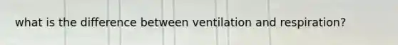 what is the difference between ventilation and respiration?