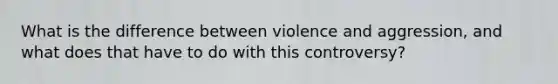 What is the difference between violence and aggression, and what does that have to do with this controversy?