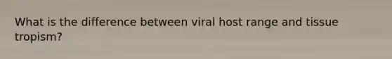 What is the difference between viral host range and tissue tropism?