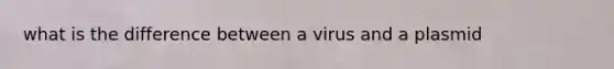 what is the difference between a virus and a plasmid