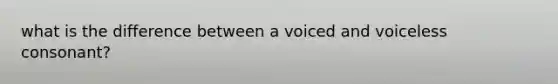 what is the difference between a voiced and voiceless consonant?