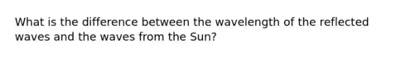 What is the difference between the wavelength of the reflected waves and the waves from the Sun?