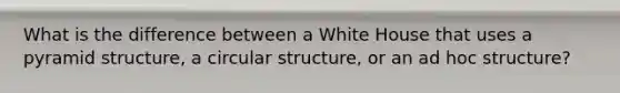 What is the difference between a White House that uses a pyramid structure, a circular structure, or an ad hoc structure?