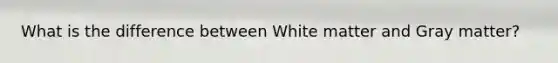 What is the difference between White matter and Gray matter?