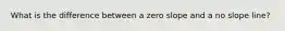 What is the difference between a zero slope and a no slope line?