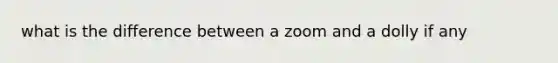 what is the difference between a zoom and a dolly if any