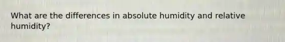 What are the differences in absolute humidity and relative humidity?