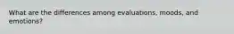 What are the differences among evaluations, moods, and emotions?
