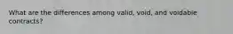 What are the differences among valid, void, and voidable contracts?