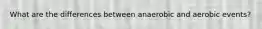 What are the differences between anaerobic and aerobic events?