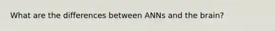 What are the differences between ANNs and the brain?