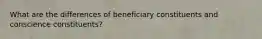 What are the differences of beneficiary constituents and conscience constituents?