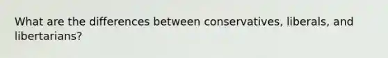 What are the differences between conservatives, liberals, and libertarians?