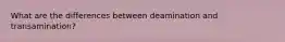 What are the differences between deamination and transamination?