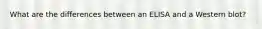 What are the differences between an ELISA and a Western blot?
