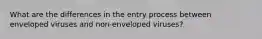 What are the differences in the entry process between enveloped viruses and non-enveloped viruses?