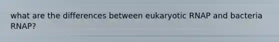 what are the differences between eukaryotic RNAP and bacteria RNAP?