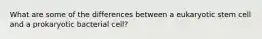 What are some of the differences between a eukaryotic stem cell and a prokaryotic bacterial cell?