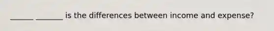 ______ _______ is the differences between income and expense?