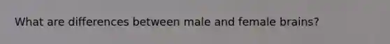 What are differences between male and female brains?