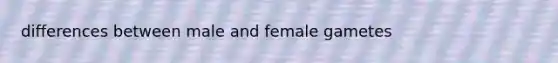 differences between male and female gametes