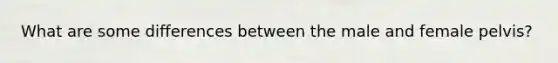 What are some differences between the male and female pelvis?