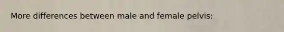 More differences between male and female pelvis: