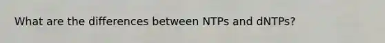 What are the differences between NTPs and dNTPs?