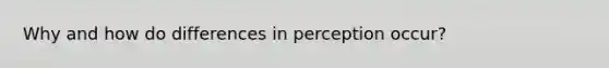 Why and how do differences in perception occur?