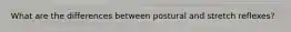 What are the differences between postural and stretch reflexes?