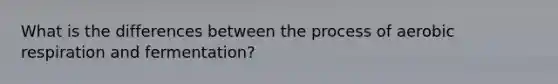 What is the differences between the process of aerobic respiration and fermentation?