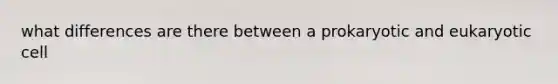 what differences are there between a prokaryotic and eukaryotic cell