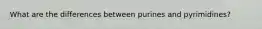 What are the differences between purines and pyrimidines?