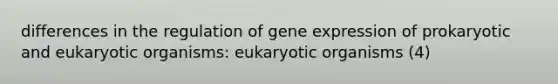 differences in the regulation of gene expression of prokaryotic and eukaryotic organisms: eukaryotic organisms (4)