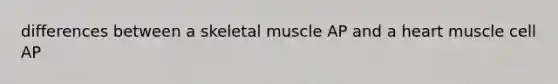 differences between a skeletal muscle AP and a heart muscle cell AP