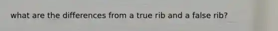 what are the differences from a true rib and a false rib?