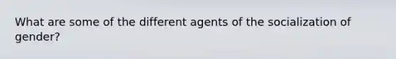 What are some of the different agents of the socialization of gender?