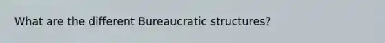 What are the different Bureaucratic structures?