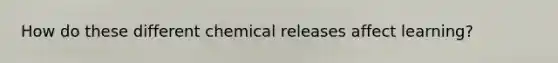 How do these different chemical releases affect learning?