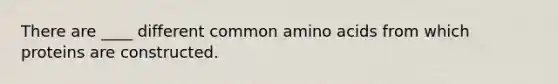 There are ____ different common <a href='https://www.questionai.com/knowledge/k9gb720LCl-amino-acids' class='anchor-knowledge'>amino acids</a> from which proteins are constructed.