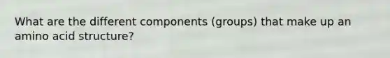 What are the different components (groups) that make up an amino acid structure?