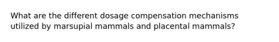 What are the different dosage compensation mechanisms utilized by marsupial mammals and placental mammals?