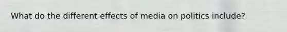 What do the different effects of media on politics include?