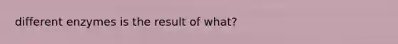 different enzymes is the result of what?